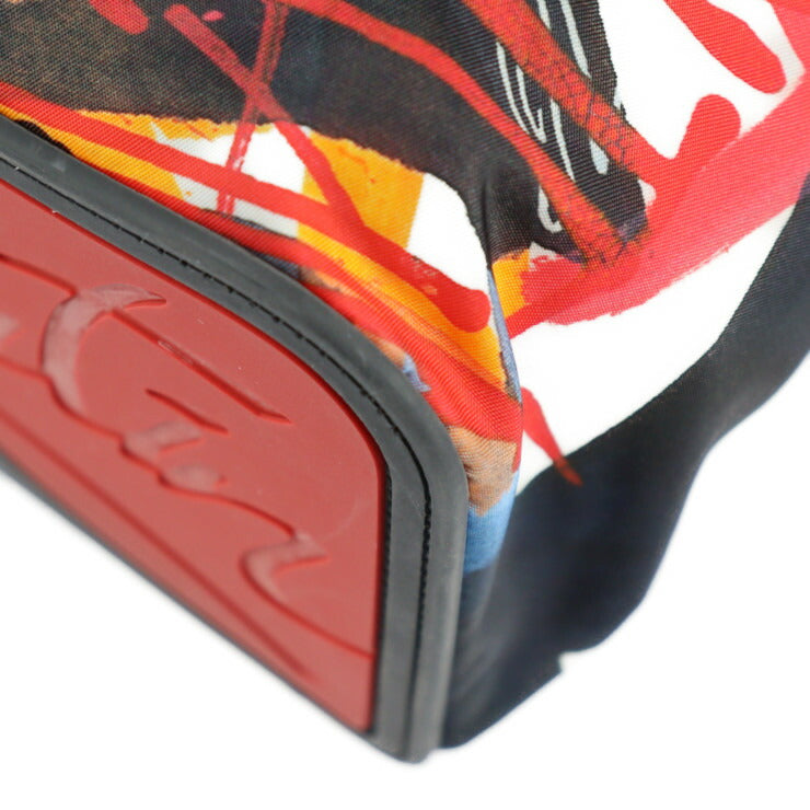 Christian Louboutin クリスチャンルブタン BACKLOUBI SMALL バックルビ スモール リュック・デイパック 1195152 ナイロン レザー マルチカラー シルバー金具 バックパック スタッズ