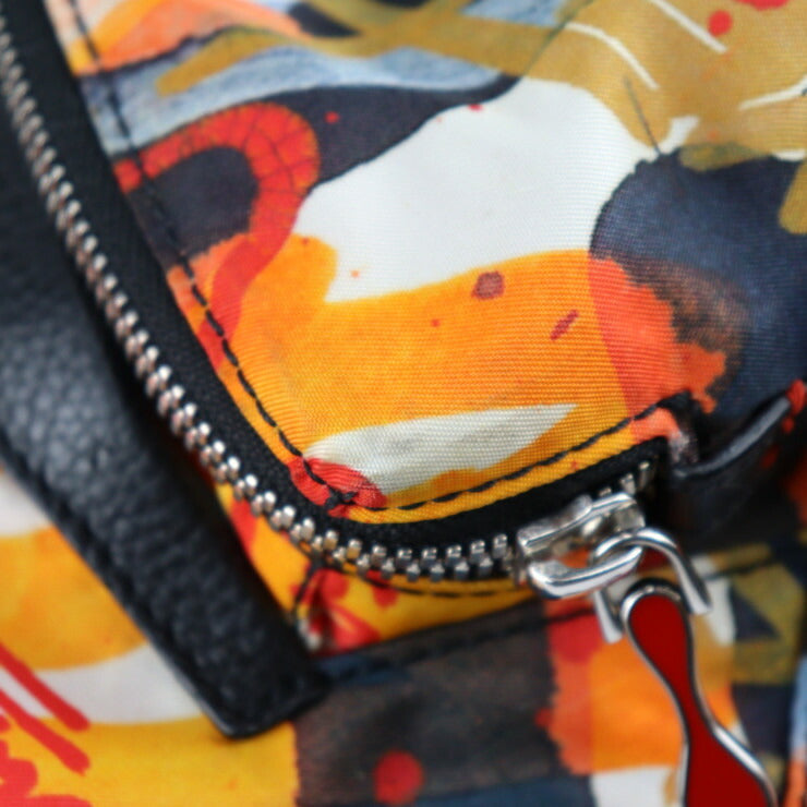 Christian Louboutin クリスチャンルブタン BACKLOUBI SMALL バックルビ スモール リュック・デイパック 1195152 ナイロン レザー マルチカラー シルバー金具 バックパック スタッズ