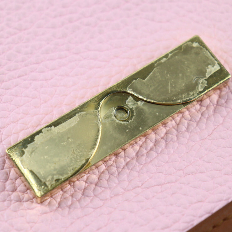 LOUIS VUITTON ルイ ヴィトン ドーフィーヌMINI ショルダーバッグ M53805 トリヨンレザー ブラウン ピンク ゴールド金具 サークルロゴ