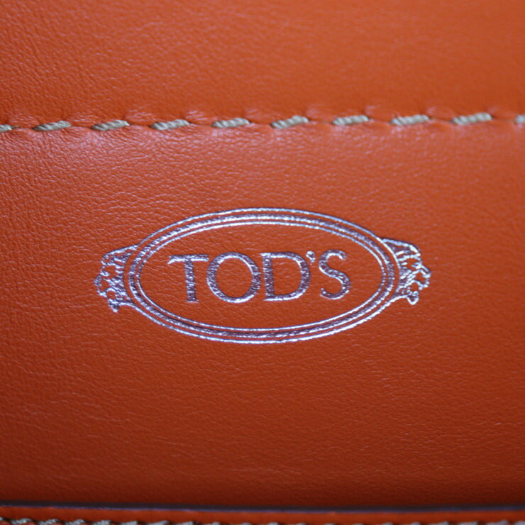 美品 TOD’S トッズ タスカ トートバッグ レザー ブラウン オレンジ ベージュ ショルダーバッグ