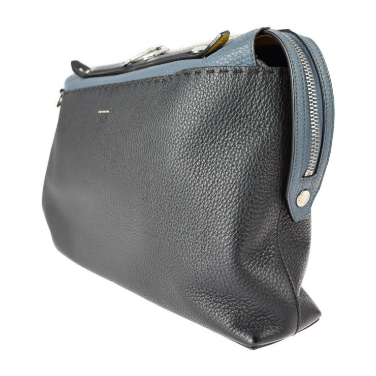 FENDI フェンディ バイザウェイ セレリア ビジネスバッグ 7VA458 レザー ブラック ブルー系 イエロー系 シルバー金具 2WAY ショルダーバッグ