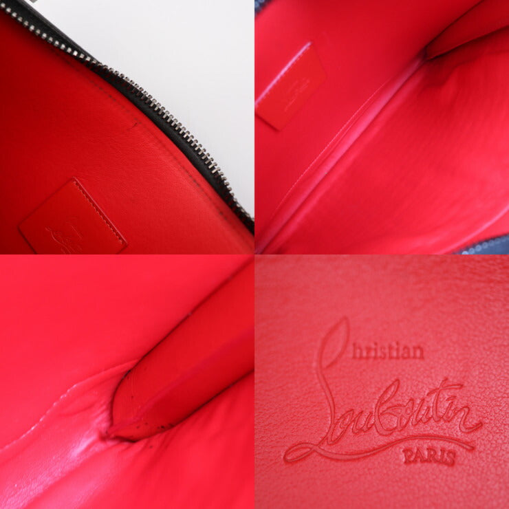 Christian Louboutin クリスチャンルブタン SKYPOUCH スカイポーチ ショルダーバッグ 1185130 カーフレザー ブラック レッド 2WAY セカンドバッグ クラッチバッグ スパイクスタッズ