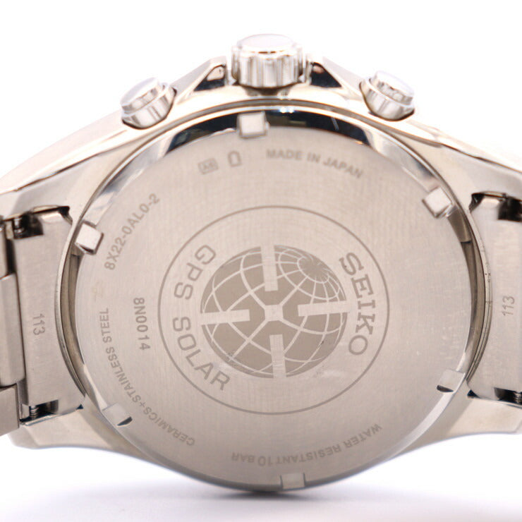 美品 SEIKO セイコー ASTRON アストロン 腕時計 SBXB159 ステンレススチール セラミック シルバー ブルー文字盤 GPS ソーラー電波 8X22-0AL0