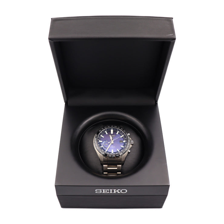 美品 SEIKO セイコー ASTRON アストロン 腕時計 SBXB159 ステンレススチール セラミック シルバー ブルー文字盤 GPS ソーラー電波 8X22-0AL0