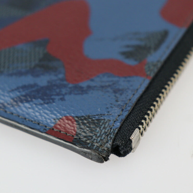 美品 LOUIS VUITTON ルイ ヴィトン ポシェットジュールGM ダミエコバルト セカンドバッグ N63292 PVC レザー マルチカラー シルバー金具 L字ファスナー クラッチバッグ ポーチ ビトン カモフラージュ 迷彩