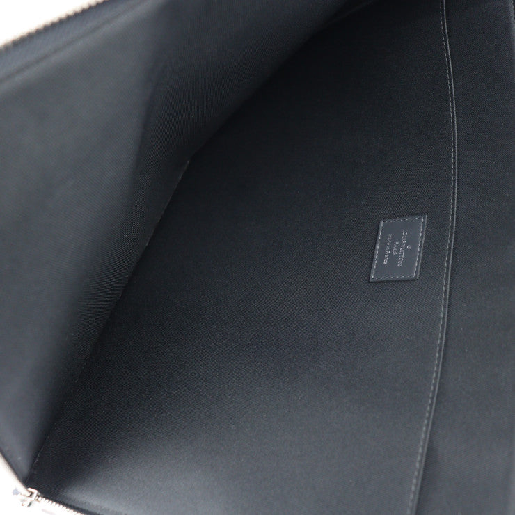 美品 LOUIS VUITTON ルイ ヴィトン ポシェットジュールGM ダミエコバルト セカンドバッグ N63292 PVC レザー マルチカラー シルバー金具 L字ファスナー クラッチバッグ ポーチ ビトン カモフラージュ 迷彩