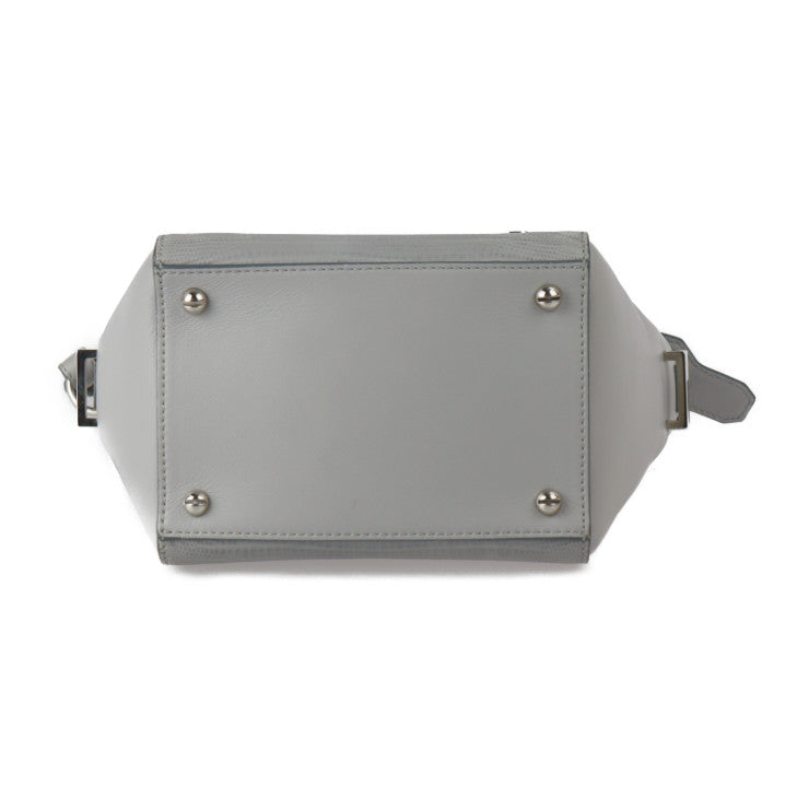 GIVENCHY ジバンシィ HDG ハンドバッグ - レザー リザード型押しレザー グレー シルバー金具 2WAY ショルダーバッグ トートバッグ