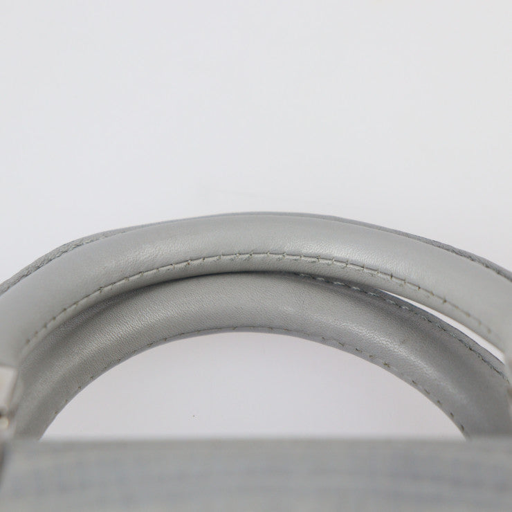 GIVENCHY ジバンシィ HDG ハンドバッグ - レザー リザード型押しレザー グレー シルバー金具 2WAY ショルダーバッグ トートバッグ