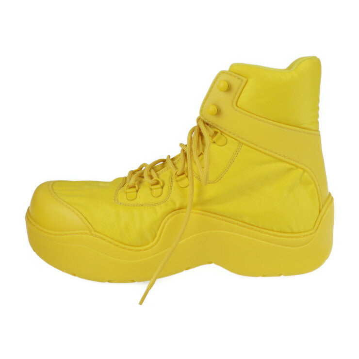 新品未使用展示品 BOTTEGAVENETA ボッテガヴェネタ PUDDLE BOMBER パドルボンバー スニーカー 667064 表記サイズ 44 ファブリック ラバー イエロー レースアップ ハイカット 参考サイズ約29cm