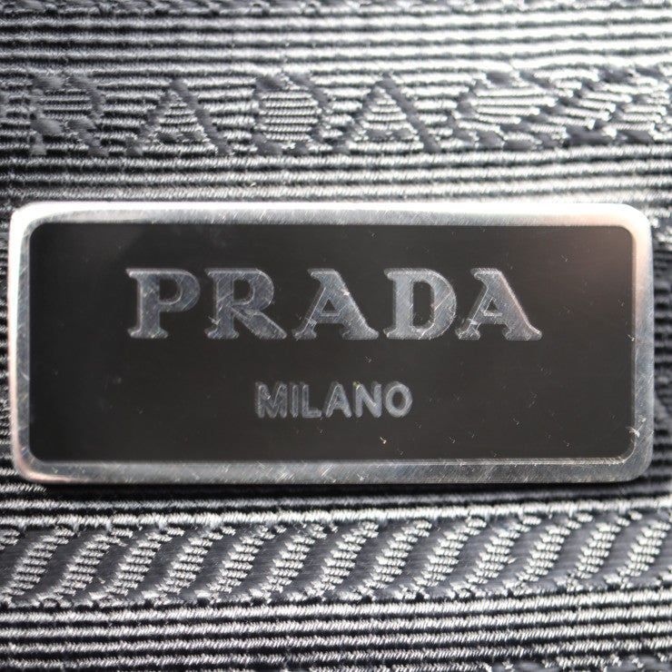 美品 PRADA プラダ メッセンジャーバッグ ショルダーバッグ 2VD951 ナイロン ブラック レザー シルバー金具 メッセンジャー