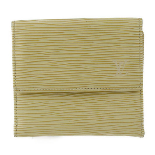 LOUIS VUITTON ルイ ヴィトン ポルトモネ ビエ カルト クレディ 三つ折り財布 M6348A エピレザー ヴァニラ イエロークリーム系 ゴールド金具 Wホック ビトン