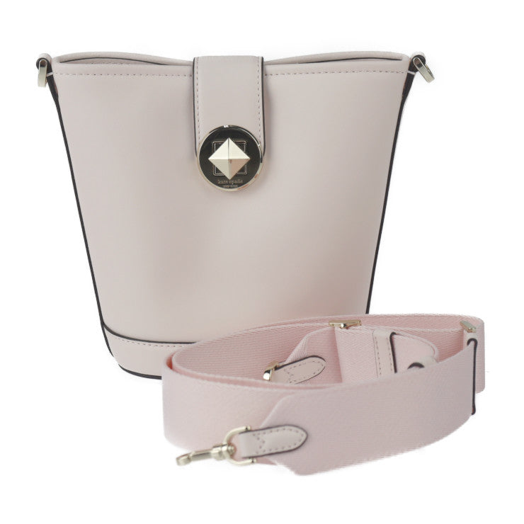 超美品 Kate Spade ケイトスペード オードリー ミニバケット ショルダーバッグ K8103 レザー ライトピンク系 ゴールド金具 ターンロック ポシェット