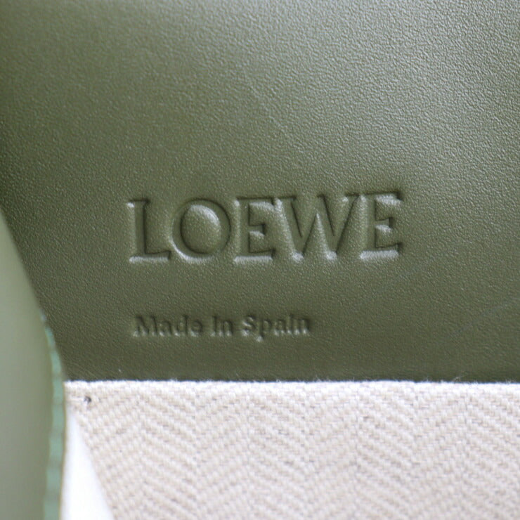 美品 LOEWE ロエベ クッショントート スモール トートバッグ 309 12AA93 カーフレザー オリーブグリーン系 ショルダーバッグ