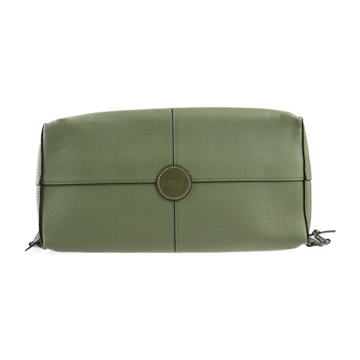 美品 LOEWE ロエベ クッショントート スモール トートバッグ 309 12AA93 カーフレザー オリーブグリーン系 ショルダーバッグ