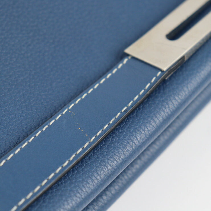 LOEWE ロエベ ミッシー スモール ハンドバッグ 327.12KS28 レザー ブルー系 シルバー金具 2WAY ショルダーバッグ