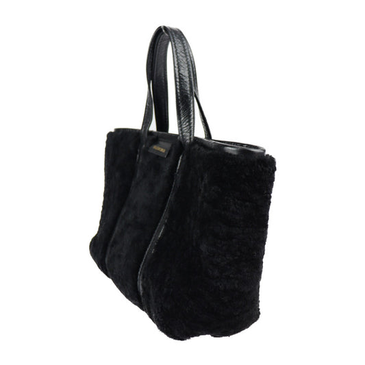 BALENCIAGA バレンシアガ バルベス スモール ハンドバッグ 671404 ムートン レザー ブラック シルバー金具 2WAY ショルダーバッグ