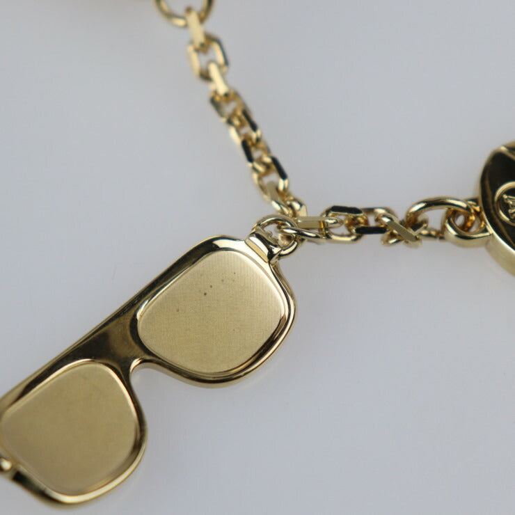 美品 LOUIS VUITTON ルイ ヴィトン ポルトクレ カンヌ その他小物 M65383 メタル ラインストーン ゴールド カメラ サングラス バッグチャーム ビトン キーホルダー