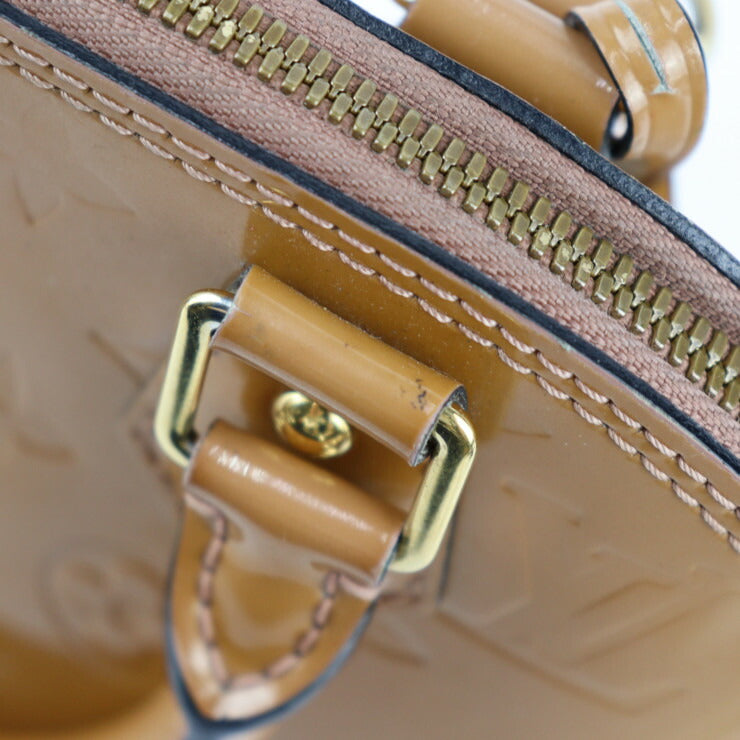 LOUIS VUITTON ルイ ヴィトン アルマBB モノグラムヴェルニ ハンドバッグ M91585 コーティングキャンバス レザー ローズヴェルール ベージュ系 ゴールド金具 2WAY ショルダーバッグ ビトン