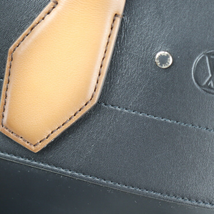 LOUIS VUITTON ルイ ヴィトン シティ スティーマー MM ワールドツアー コレクション ハンドバッグ M43080 レザー ブラック マルチカラー シルバー金具 2WAY ショルダーバッグ ビトン