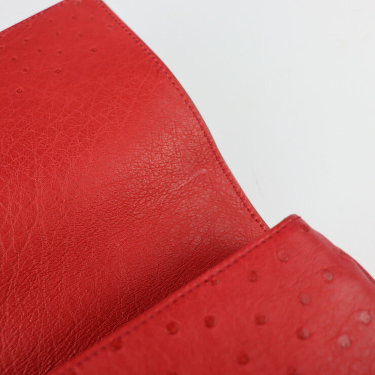 新古未使用展示品 PRADA プラダ ショルダーバッグ 1BD009 ハラコ オーストリッチ ブラウン系 レッド系 シルバー金具 レオパード 豹柄 チェーンショルダーバッグ