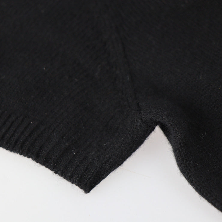 美品 LOUIS VUITTON ルイ ヴィトン アパレル ワンピース RW152A F8KD15OJW 表記サイズ L カシミヤ 100％ ブラック ニット 半袖 メタル飾り付き