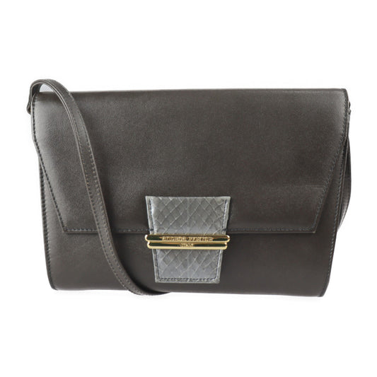 Beautiful ANDREA PFISTER bag shoulder bag DGY 26-350 leather python dark gray brown gray gold hardware 2WAY clutch bag