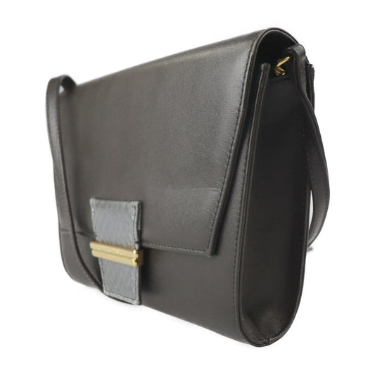 Beautiful ANDREA PFISTER bag shoulder bag DGY 26-350 leather python dark gray brown gray gold hardware 2WAY clutch bag