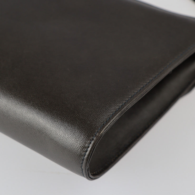 美品 ANDREA PFISTER アンドレ アフィステル バッグ ショルダーバッグ DGY 26-350 レザー パイソン ダークグレーブラウン系 グレー ゴールド金具 2WAY クラッチバッグ