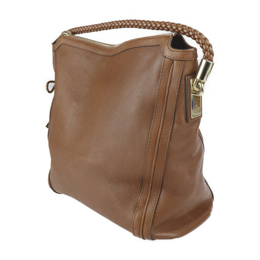 GUCCI グッチ バンブー ショルダーバッグ 269947 レザー ブラウン系 ゴールド金具 編込み ワンショルダー タッセル