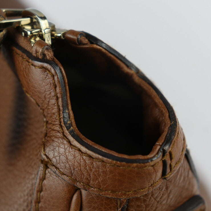 GUCCI グッチ バンブー ショルダーバッグ 269947 レザー ブラウン系 ゴールド金具 編込み ワンショルダー タッセル