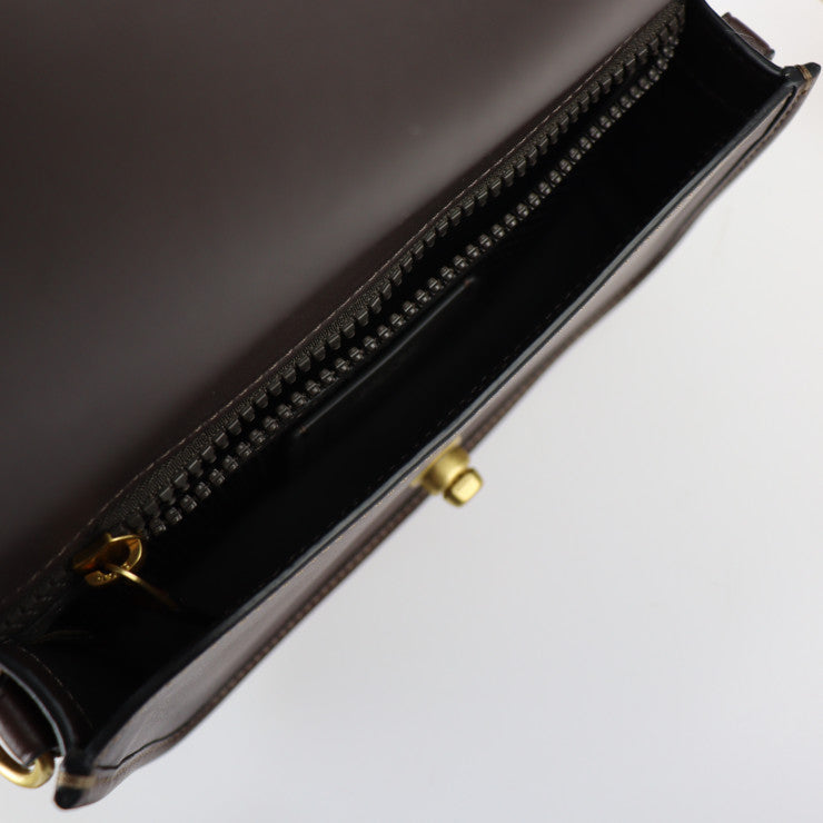 美品 COACH コーチ マルチファンクション クロスボディ ウィズ ディンキー ショルダーバッグ C2613 シグネチャージャカード レザー ブラウン系 ゴールド金具 セカンドバッグ クラッチバッグ ポーチ