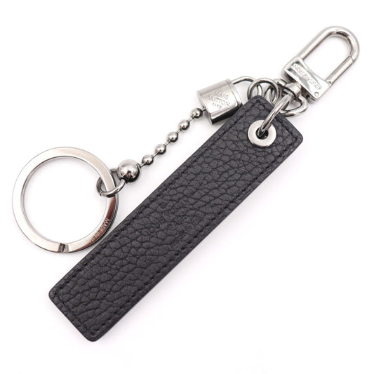 美品 LOUIS VUITTON ルイ ヴィトン ポルトクレ タブ キーホルダー MP2211 トリヨンレザー ブラック イエロー シルバー金具 キーリング バッグチャーム ビトン