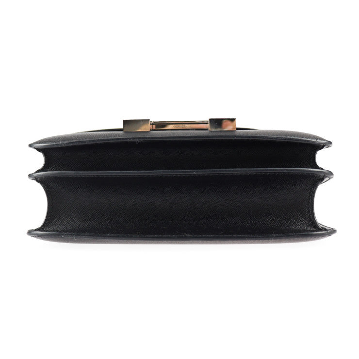 超美品 HERMES エルメス コンスタンス 24 ショルダーバッグ - ヴォーエプソン リザード ブラック ベージュ シルバー金具 Y刻印