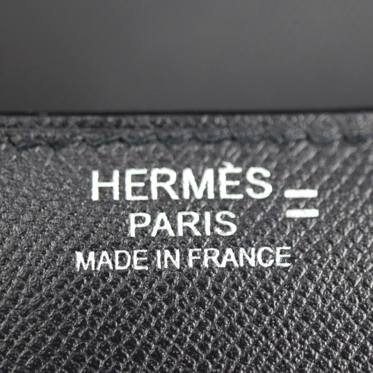 超美品 HERMES エルメス コンスタンス 24 ショルダーバッグ - ヴォーエプソン リザード ブラック ベージュ シルバー金具 Y刻印