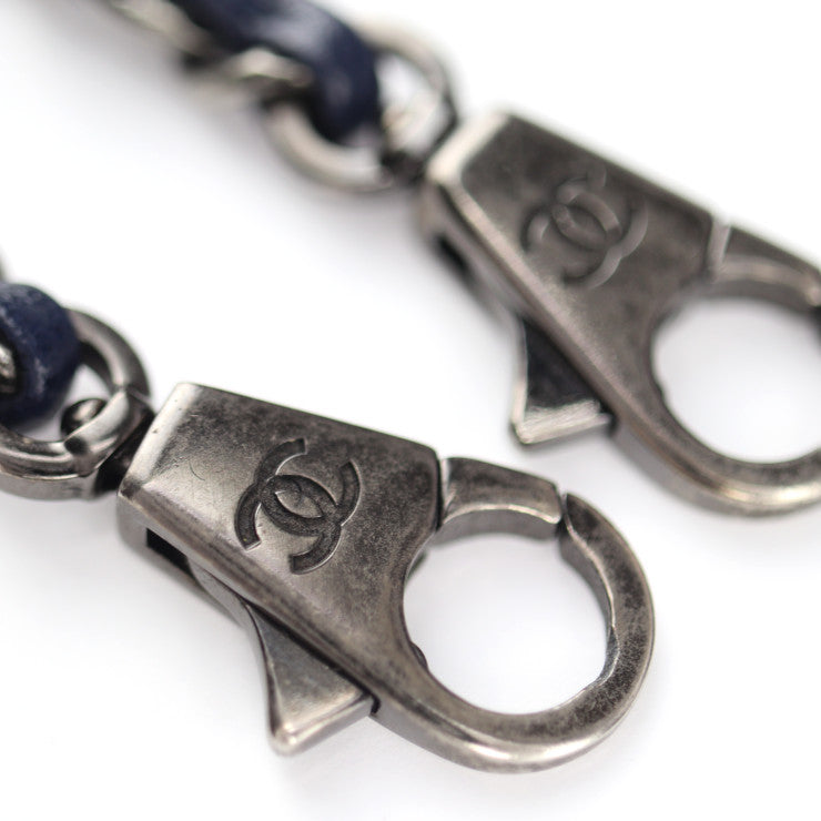 美品 CHANEL シャネル ココハンドル XS マトラッセ ハンドバッグ A92990 リザード キャビアスキン ネイビー ブラウン系 ガンメタル金具 2WAY ショルダーバッグ ターンロック ココマーク トップハンドル