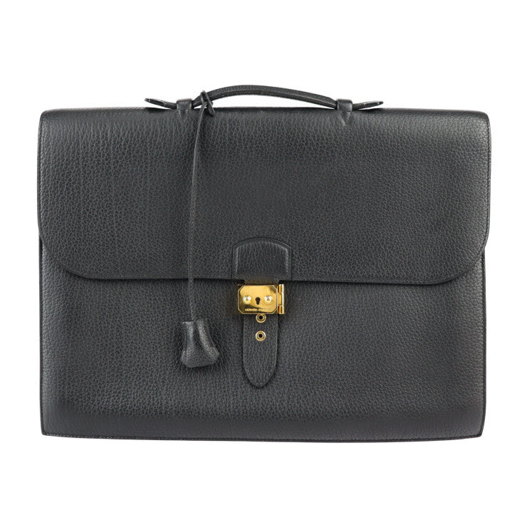 HERMES エルメス サックアデペッシュ 41 ビジネスバッグ - トリヨンクレマンス ブラック ゴールド金具 ブリーフケース 書類鞄