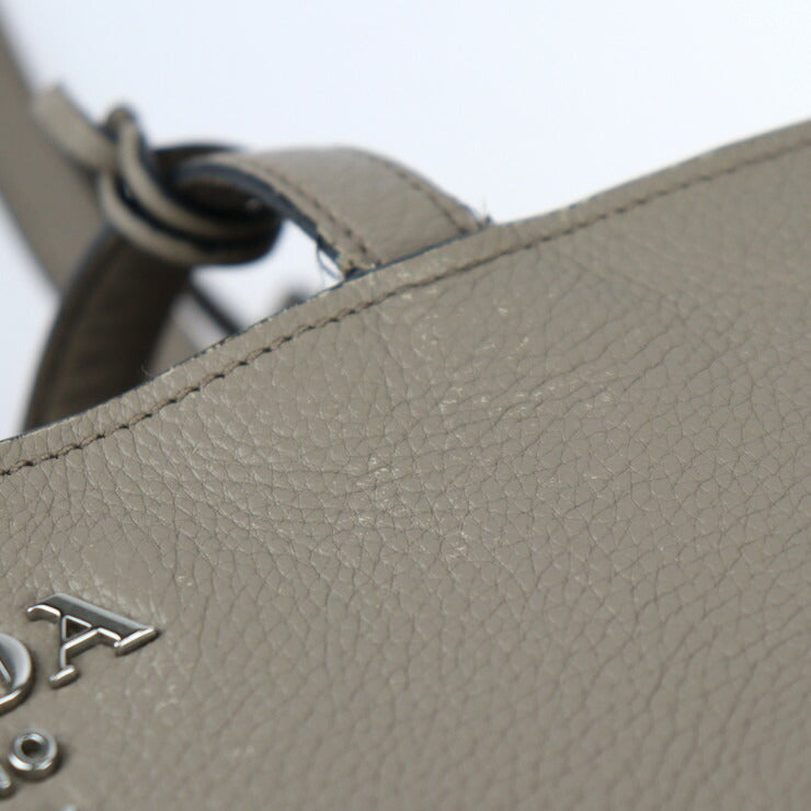 PRADA プラダ バッグ トートバッグ 1BG203 レザー ARGILLA グレー系 シルバー金具 ヴィッテロフェニックス ショルダーバッグ セミショルダー