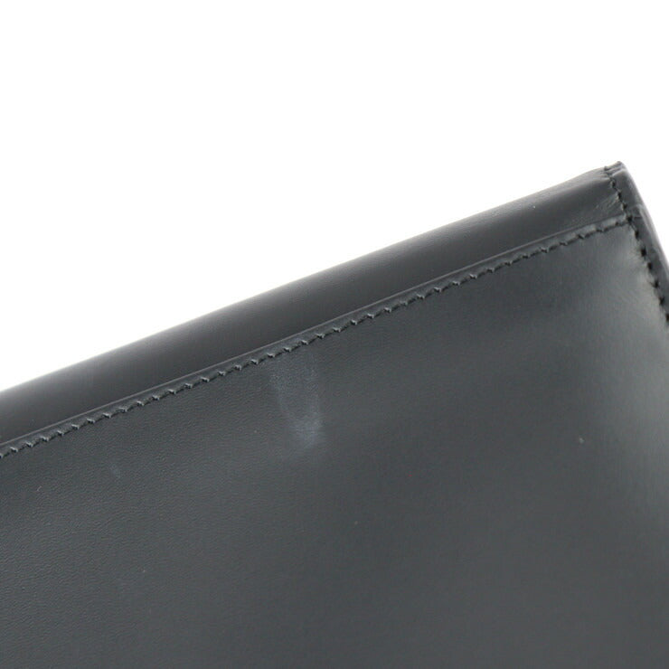 超美品 FENDI フェンディ コンチネンタル ウォレット 長財布 7M0264 カーフレザー ブラック シルバー金具 二つ折り ロゴ