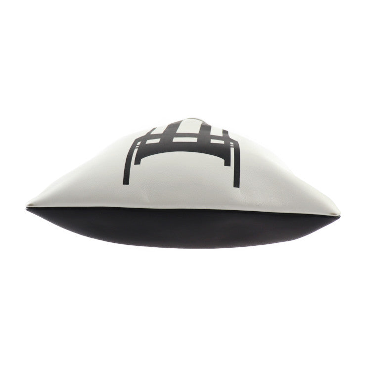 美品 LOEWE ロエベ マッキントッシュ トートバッグ - レザー ブラック ホワイト系 アーガイルチェア 椅子柄 ラージサイズ プリント