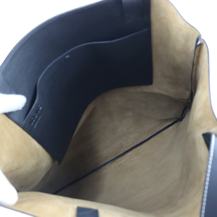 美品 LOEWE ロエベ マッキントッシュ トートバッグ - レザー ブラック ホワイト系 アーガイルチェア 椅子柄 ラージサイズ プリント