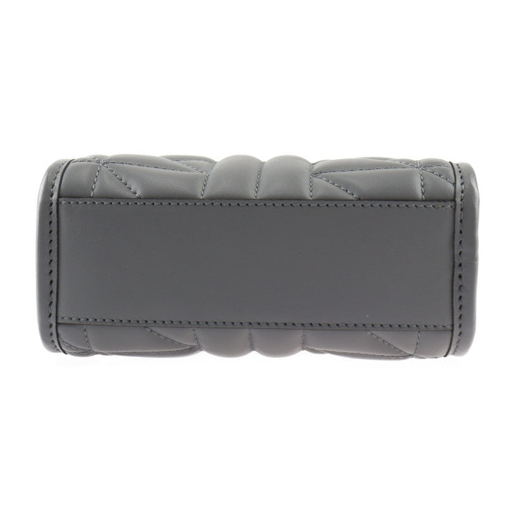 超美品 GUCCI グッチ GGマーモント ハンドバッグ 696123 レザー グレー シルバー金具 2WAY ショルダーバッグ キルティング