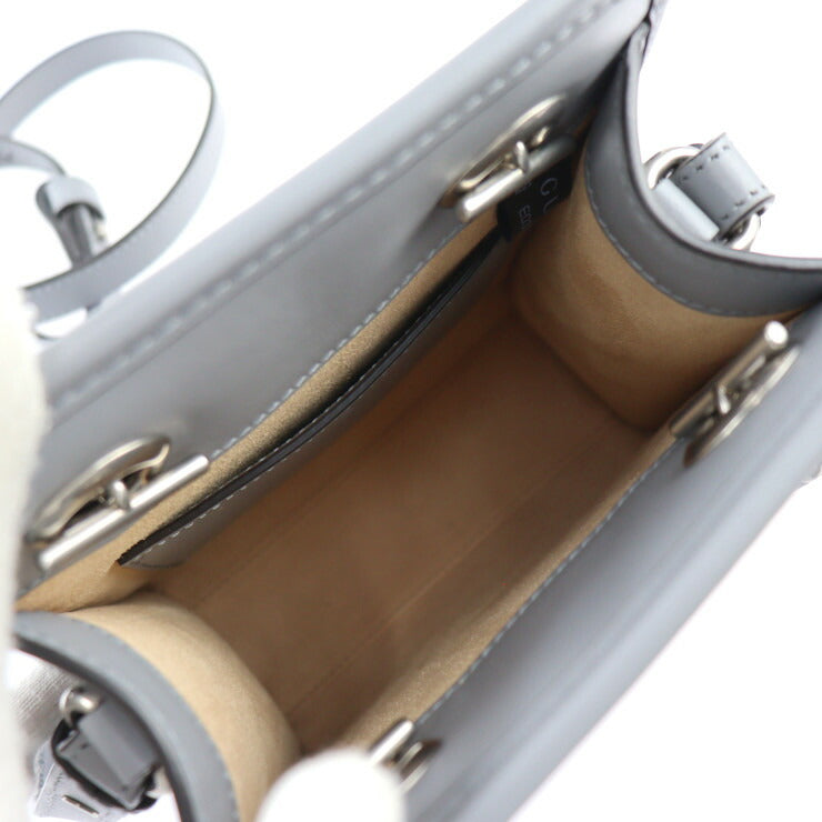 超美品 GUCCI グッチ GGマーモント ハンドバッグ 696123 レザー グレー シルバー金具 2WAY ショルダーバッグ キルティング