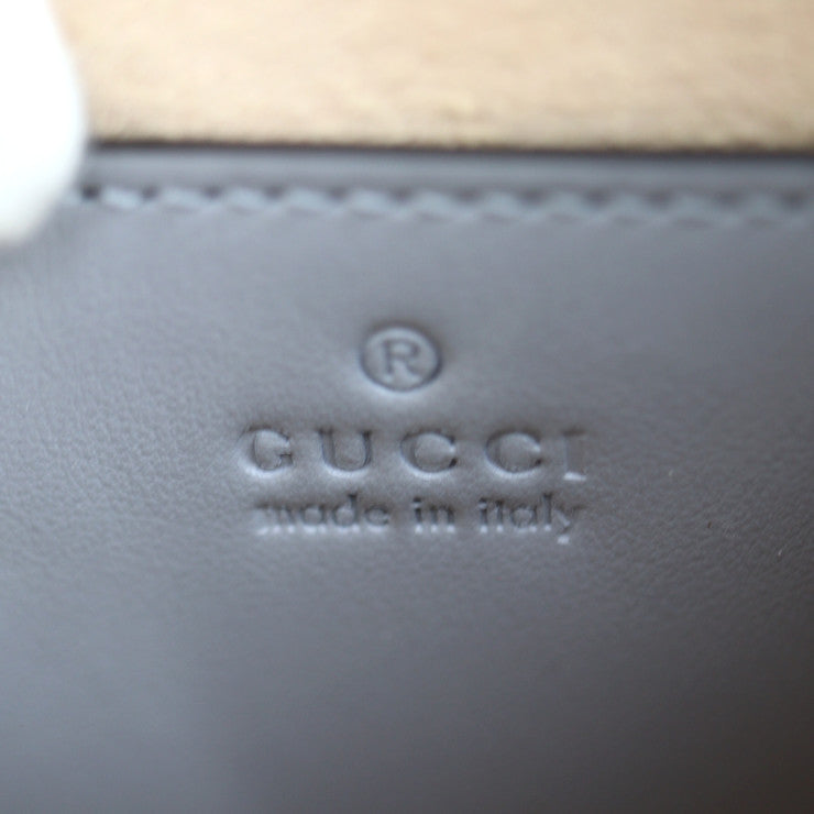 超美品 GUCCI グッチ GGマーモント ハンドバッグ 696123 レザー グレー シルバー金具 2WAY ショルダーバッグ キルティング