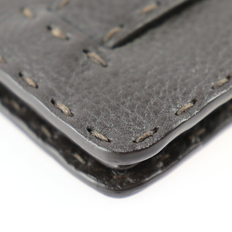 美品 FENDI フェンディ バグズアイ セレリア セカンドバッグ 7VA350 レザー ダークブラウン シルバー金具 クラッチバッグ ポーチ モンスター