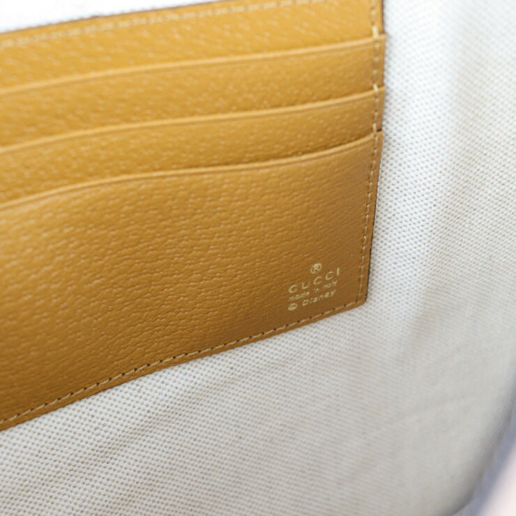 新品未使用展示品 GUCCI グッチ ディズニーコラボ マイクロGGスプリーム セカンドバッグ 602552 PVC レザー ベージュ ライトブラウン ゴールド金具 ミッキープリント クラッチバッグ ポーチ