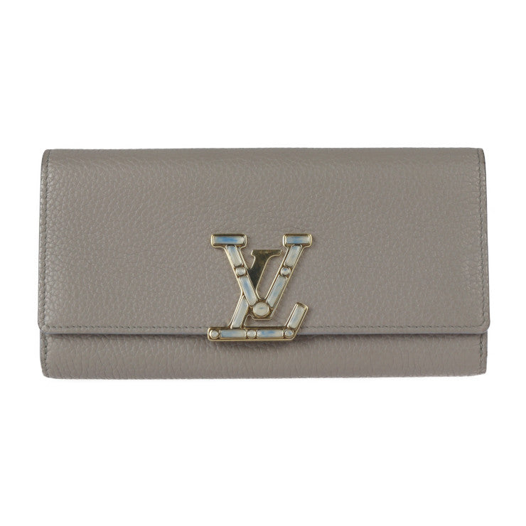 LOUIS VUITTON ルイ ヴィトン ポルトフォイユ カプシーヌ 長財布 M80928 トリヨンレザー STEEPLE GREY スティープル グレイ グレー系 ゴールド金具 日本限定 ビトン