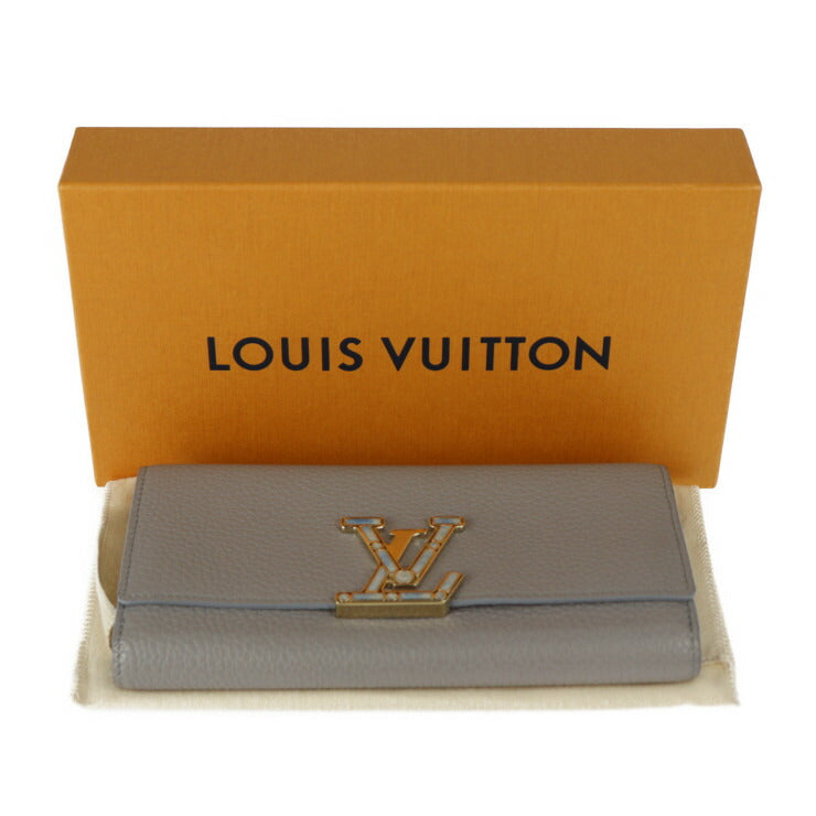 LOUIS VUITTON ルイ ヴィトン ポルトフォイユ カプシーヌ 長財布 M80928 トリヨンレザー STEEPLE GREY スティープル グレイ グレー系 ゴールド金具 日本限定 ビトン