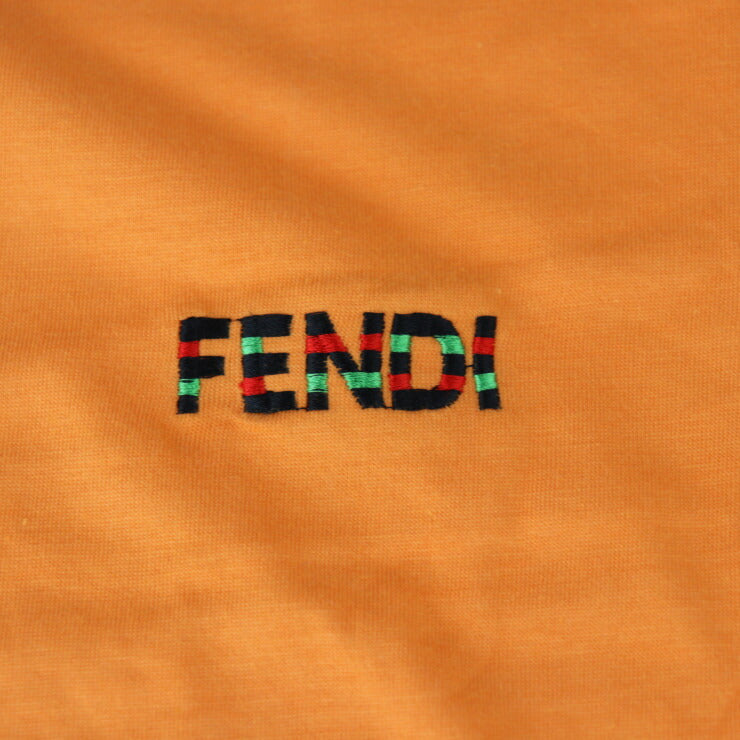 新古未使用展示品 FENDI フェンディ maglia 半袖Ｔシャツ - 表記サイズ M コットン100％ オレンジ カットソー ヴィンテージ ロゴ