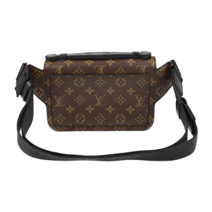 美品 LOUIS VUITTON ルイ ヴィトン Sロック スリングバック モノグラム ウエストバッグ M45864 PVC レザー ブラウン ネオンイエロー ブラック ボディバッグ ベルトバッグ ビトン