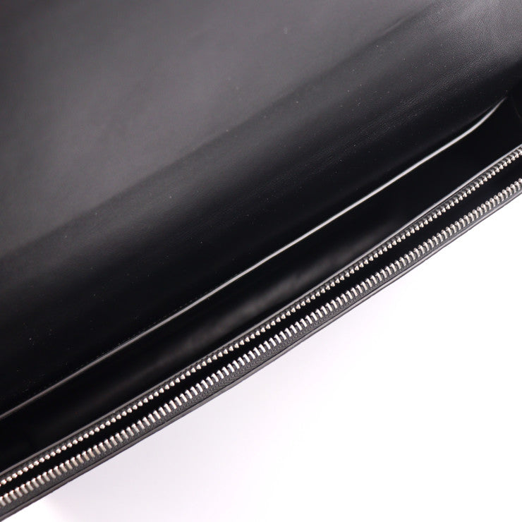 美品 CELINE セリーヌ カータブル ビジネスバッグ - クロコ型押しレザー ブラック シルバー金具 2WAY ブリーフケース ハンドバッグ ショルダーバッグ フラップ